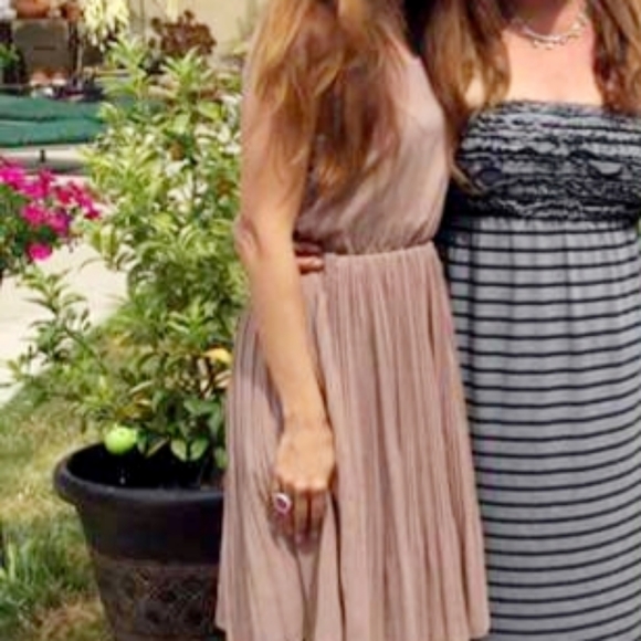 Dusty Rose Pleated Dress - Picture 4 of 4